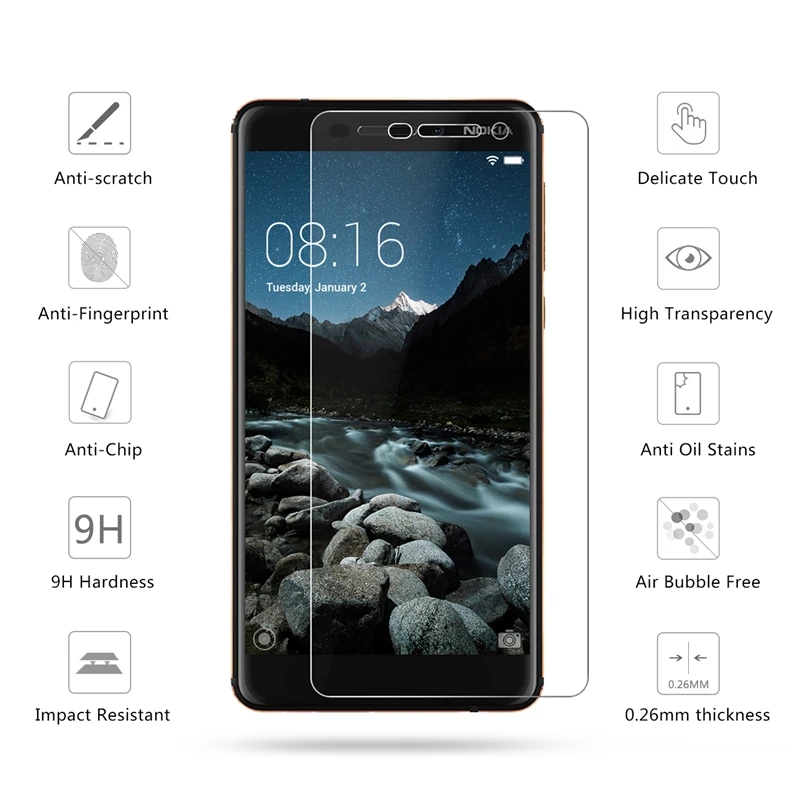 2.5D Закаленное стекло для Nokia 8 6 2 7 2018 1 3 5 X7 X3 защитный чехол Защитная