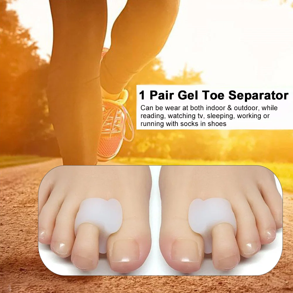 

1 Pair Silicone Hallux Valgus Toe Separator Stretcher Toe Overlapping Spreaders Toe Spacer Straightener Bunion Corrector
