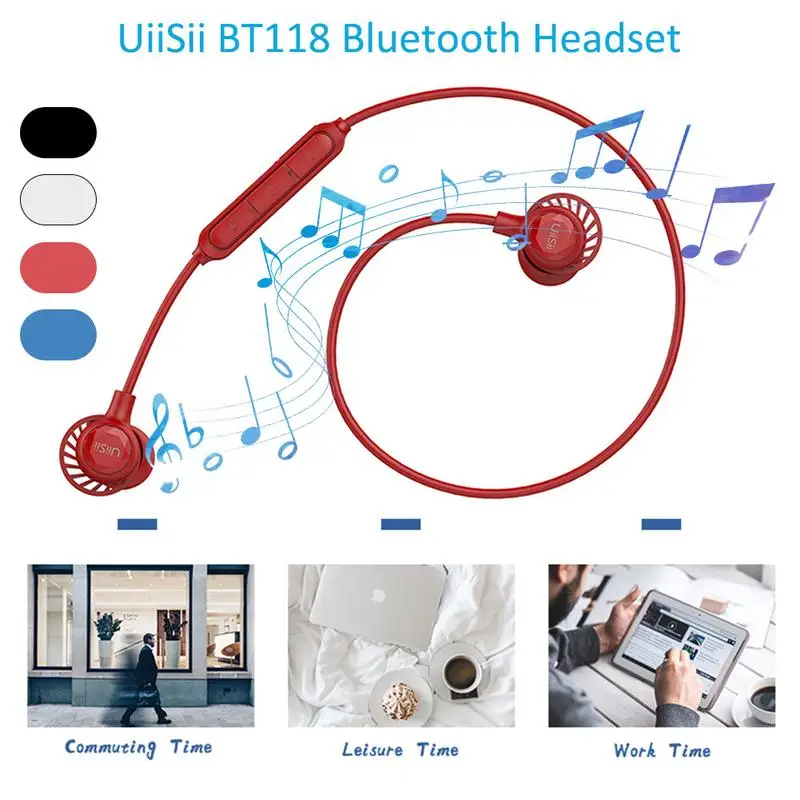 Для UiiSii BT118 Беспроводная bluetooth-гарнитура 5,0 Беспроводные наушники с ушами, спортивные наушники с голосовым управлением, умные спортивные наушники-вкладыши IPX5, водонепроницаемые