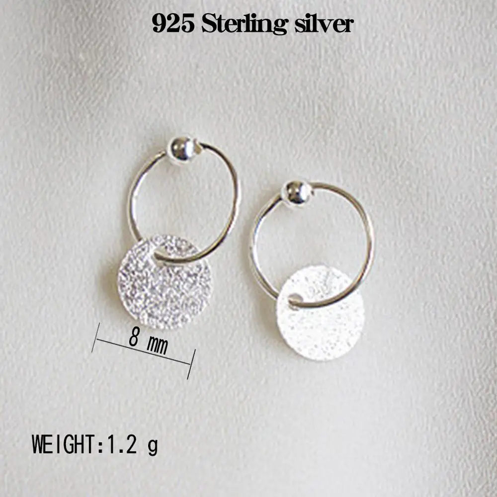 925 пробы серебряные круглые дисковые серьги, Висячие круглые серьга в стиле «минимализм», подарки для подружки невесты, изящная серьга, цена