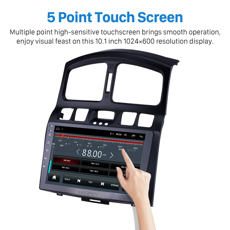 Discount Harfey Car Stereo for 2005-2015 Hyundai Classic Santa Fe 9" Android 8.1 Head Unit GPS Navigation AUX MP3 Bluetooth TV Tuner 2