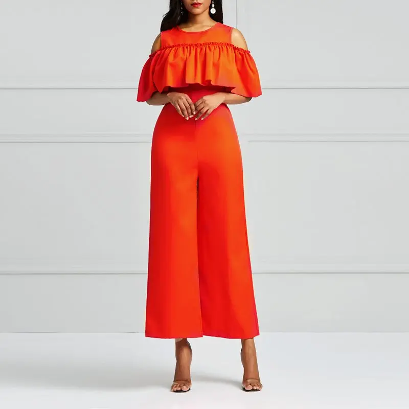 ladies cold shoulder jumpsuits