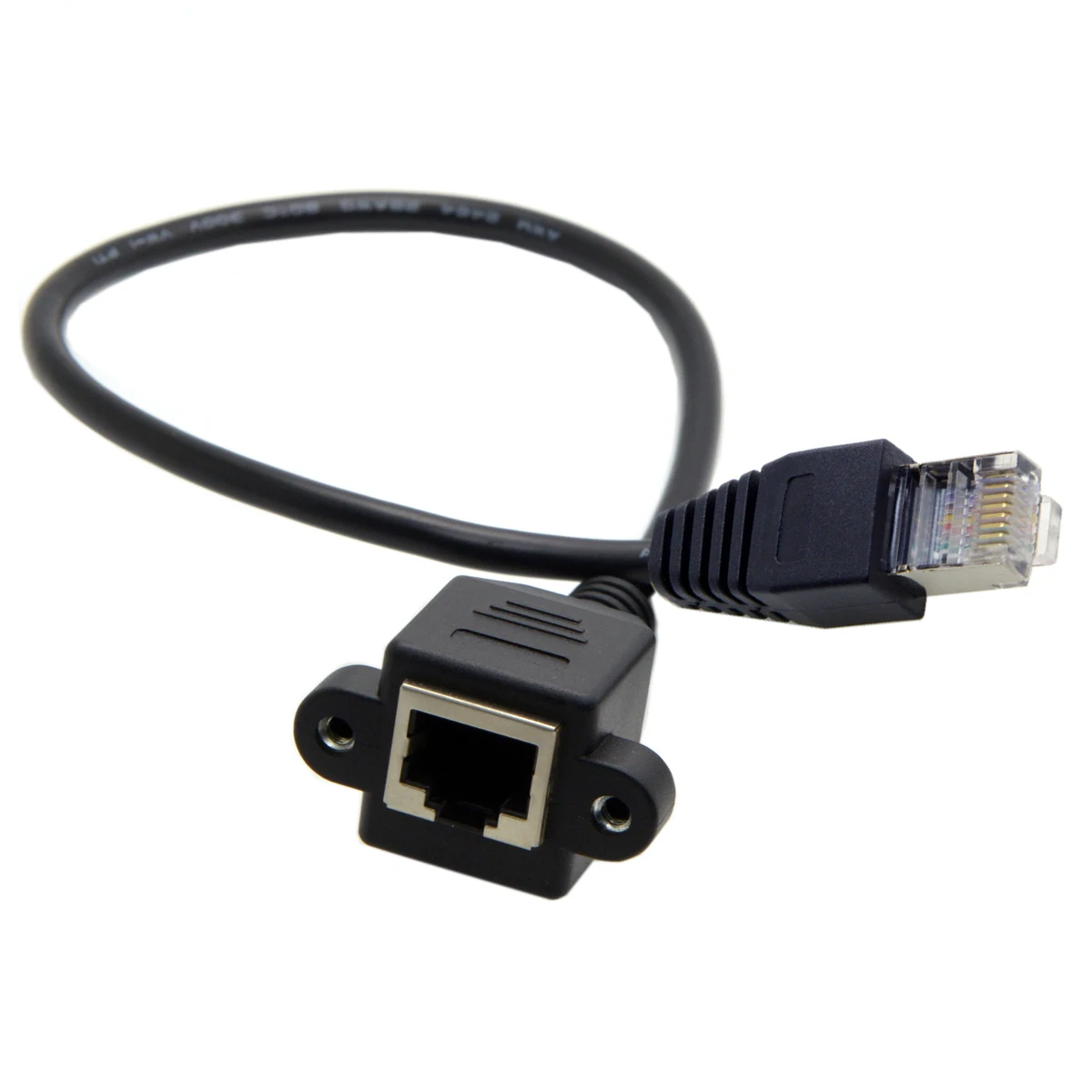 

STP UTP Cat 5e Male to Female Panel Mount Ethernet Network Extension Cable 30cm Down Angled Up Angled 90 Degree Straight USA