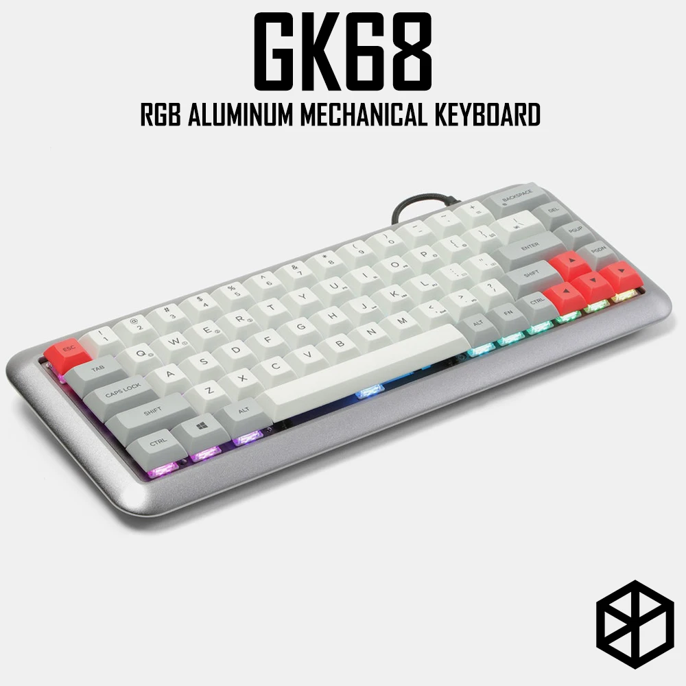 Gk84 механическая клавиатура 75% dye sub keycap Деревянный Пользовательский светильник rgb чернила paintingsakura lotus bluetooth 4,0 USB двойной режим