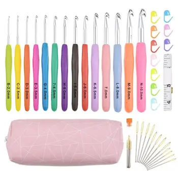 

14pcs/set Single-head Crochet Alumina Crochet Multiple Colour Knitting Hook Needles for Jumbo Braiding Crochet Sewing Tools