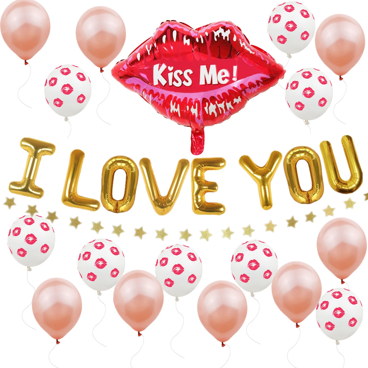 ZLJQ I LOVE YOU фольги Воздушные шары красные губы из латекса для свадебной вечеринки