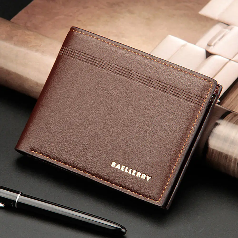 

Fashion Casual Men Wallets Card Holder Small Wallet Male Synthetic Leather Man Purse Coin Purse Retro Men's Wallet Card Bag