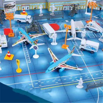 

MrY New 200PCS Airport Assembled Toys Set Airplane Aircraft Models Transformation Toy for Children Gifts