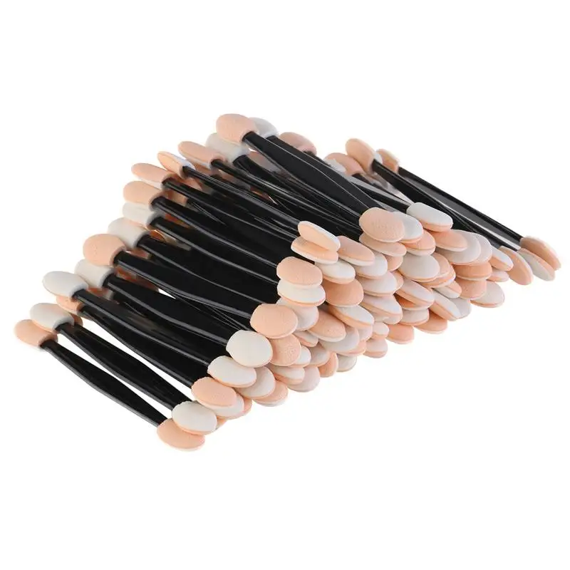 

80 Pcs Disposable Dual Sided Eyeshadow Brushes Sponge Tipped Oval Makeup Applicator Eye Shadow Make Up Brush Set
