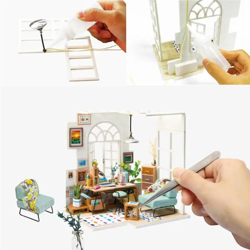 Miniature Dollhouse Kit Decorations Lights Furnitures DIY House Craft Toy Miniature Dollhouse Kit Decorations Lights Furnitures Miniature Dollhouse Kit Decorations Lights Furnitures DIY House Craft Toy Miniature Dollhouse Kit Decorations Lights Furnitures