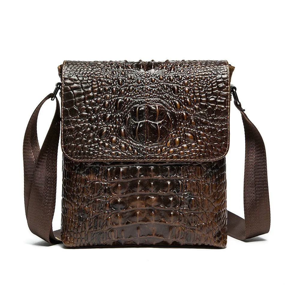 

Genuine Leather Men Shoulder Bags Crocodile Briefcase Bags Men Crossbody Messenger Bag Men Leather Bags Bolsa Feminina