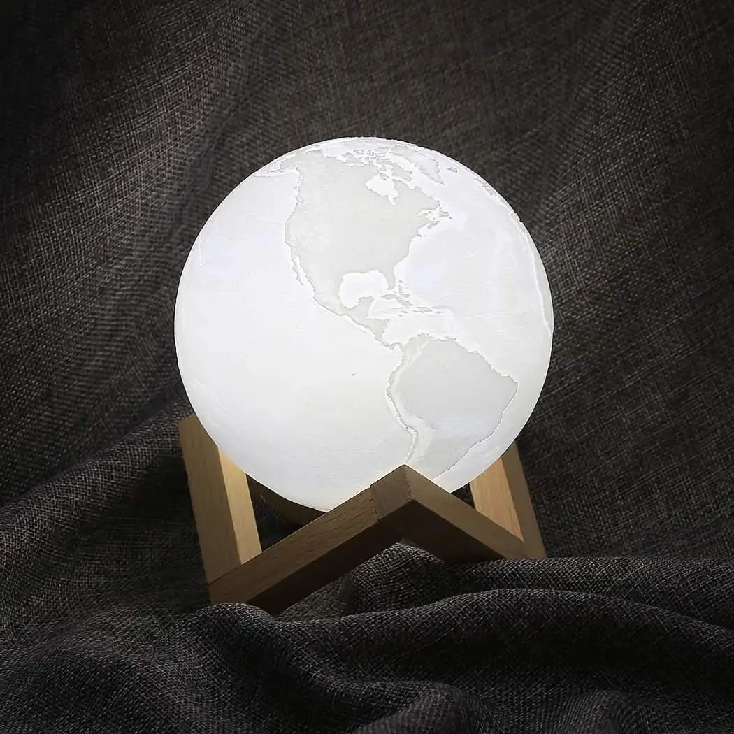 

5V 2 USB Touch LED with 3D Brightness 2 5V Print 5.1 Earth Adjustable Stand 1A Lamp Inch Switch DC Types Wooden Lamp