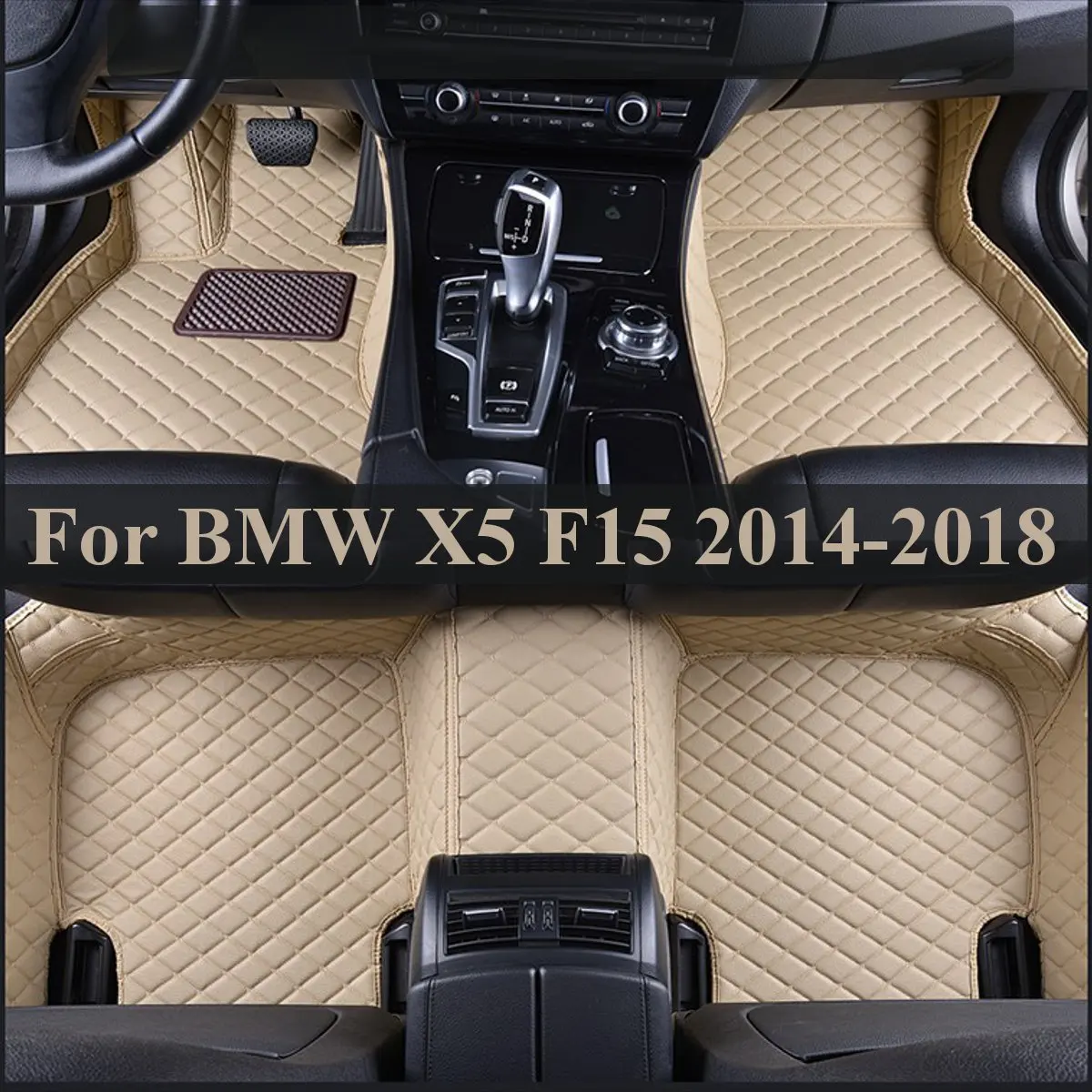 

New Car Front Rear PU Leather Floor Mats Set For BMW X5 F15 2014 2015 2016 2017 2018 Liner Waterproof 5 Seat Foot Mats Black