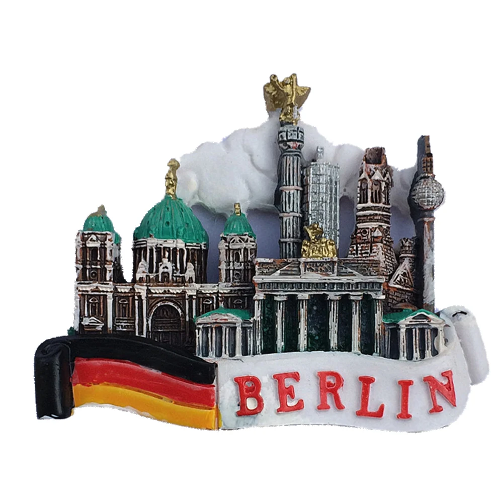 

3D Berlin, Germany Attractions Memorial Handmade resin Refrigerator Fridge Magnet Home Decoration Craft Souvenir Collection