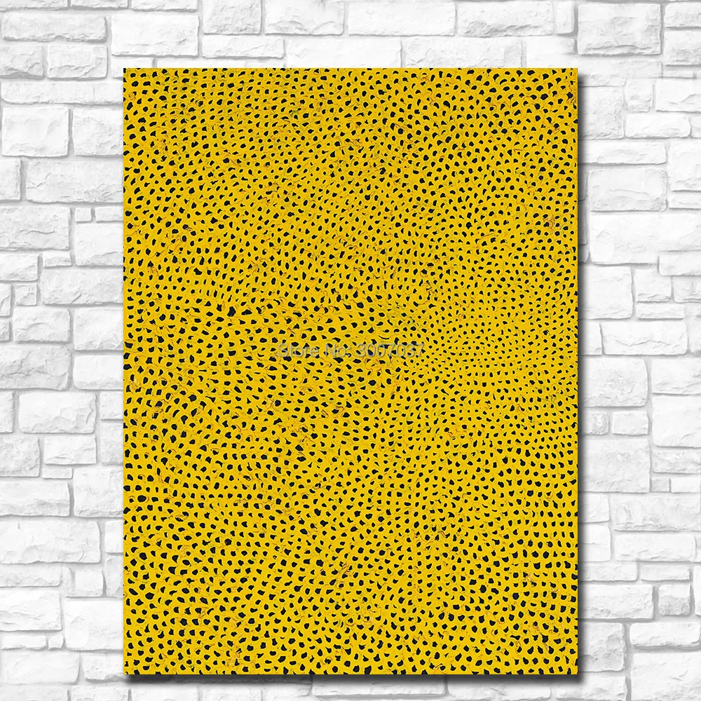 Картина маслом ручной работы картина на стену Yayoi Kusama NET NO.2 желтый домашний декор