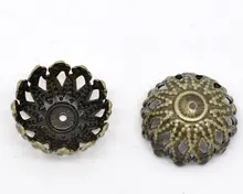 100 Tone Bronze Flor Bead Caps Achados 12 DoreenBeads x 6mm (B09565), yiwu