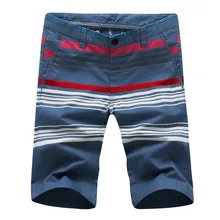 Мой Fashioner новые летние Smart Повседневное полосатый Мыть Деним шорты Для мужчин винтажная юбка с длиной до колена Короткие джинсы плюс размер 38