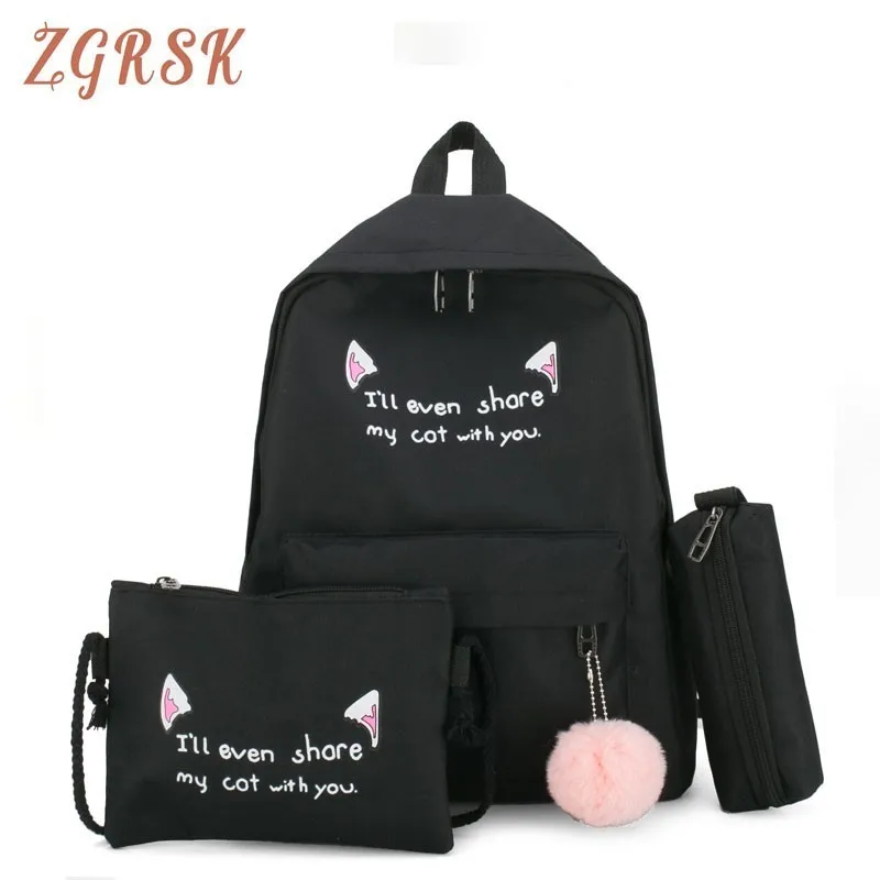 

Students Canvas Fashion Backpack Bag Woman Letters Backpacks Bag Female Designers Back Pack Bagpack Ladies Set Bookbags