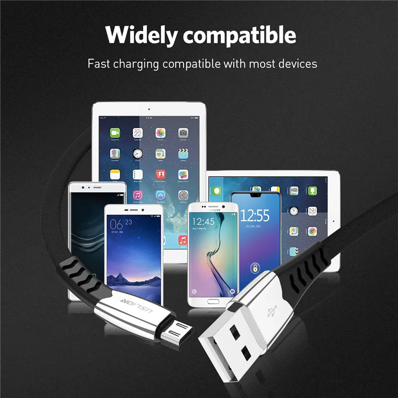 USLION Micro USB кабель для быстрой зарядки передачи и синхронизации данных Зарядное