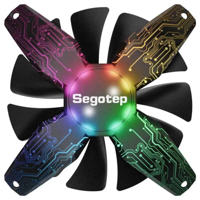 4Pin RGB Chassis Cooling Fan Quiet Frameless Cooler for Desktop Computer