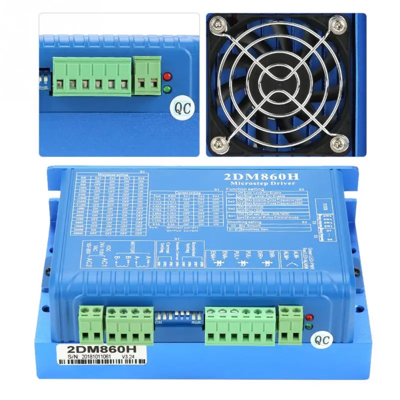 CNC 2DM860H Драйвер шагового двигателя Цифровой двухфазный шаговый двигатель драйвер