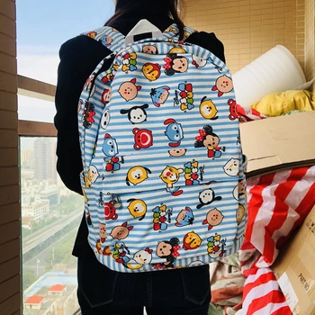 

IVYYE Mickey Piglet Fashion Canvas Backpacks Rucksacks Cartoon School Backpack Casual student Bags travel Knapsack Unisex New