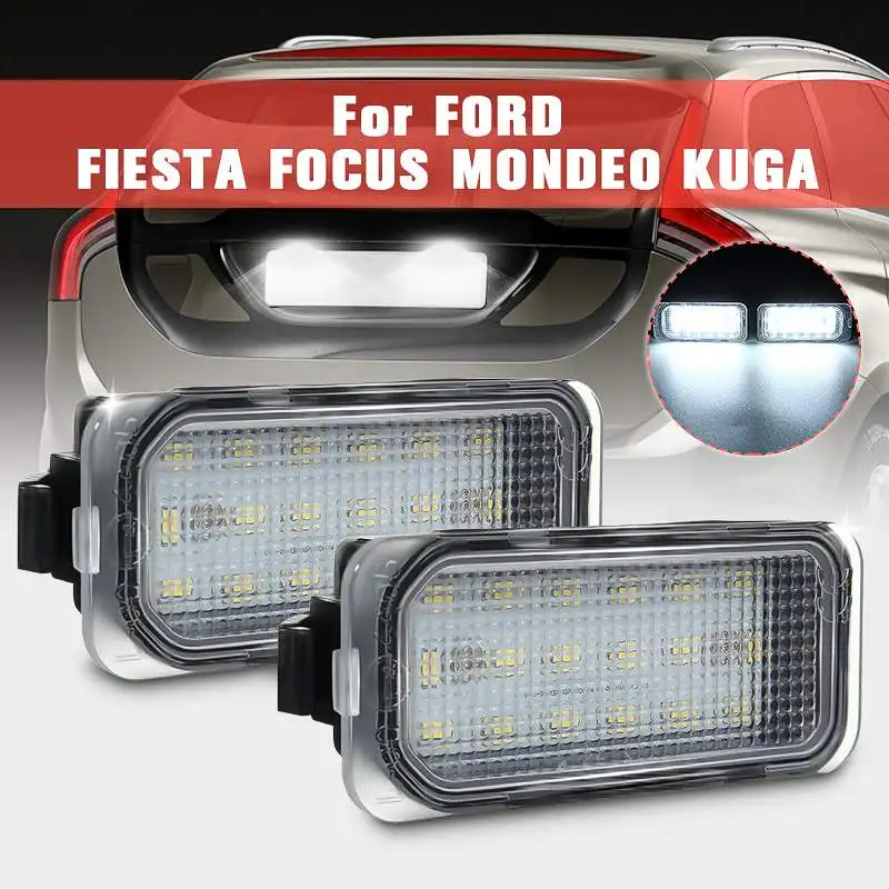 

Pair 12V 18SMD LED License Plate Light Lamp For FORD /FIESTA /FOCUS MK /MONDEO KUGA /S-MAX 2006 2008 UP
