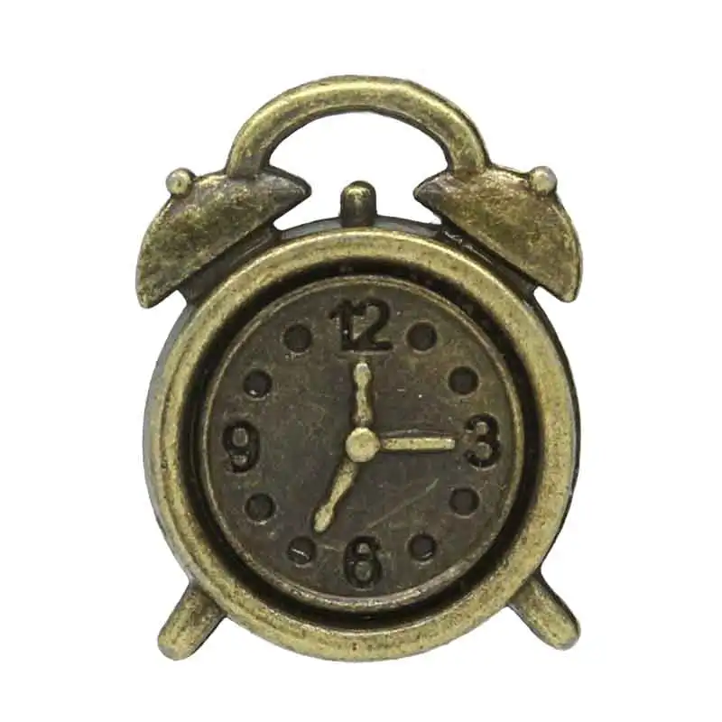 Lovely Charm Pendants Alarm Clock Antique Bronze 18x13mm,50PCs (K02471