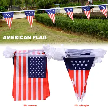 

10m 10pcs American Flag String Bunting Flag Garland Home Garden Decoration 14x21cm Dropshipping