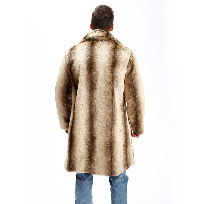 Хит, мужской костюм с воротником из искусственного меха кролика высокого качества, кожаная куртка, зимняя теплая куртка с отложным воротником, роскошная норковая шуба для мужчин