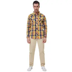 Мужская мода новый стенд воротник горячие PJ стильный и Slim Fit сетки с длинным рукавом Классический воротник рубашки топы