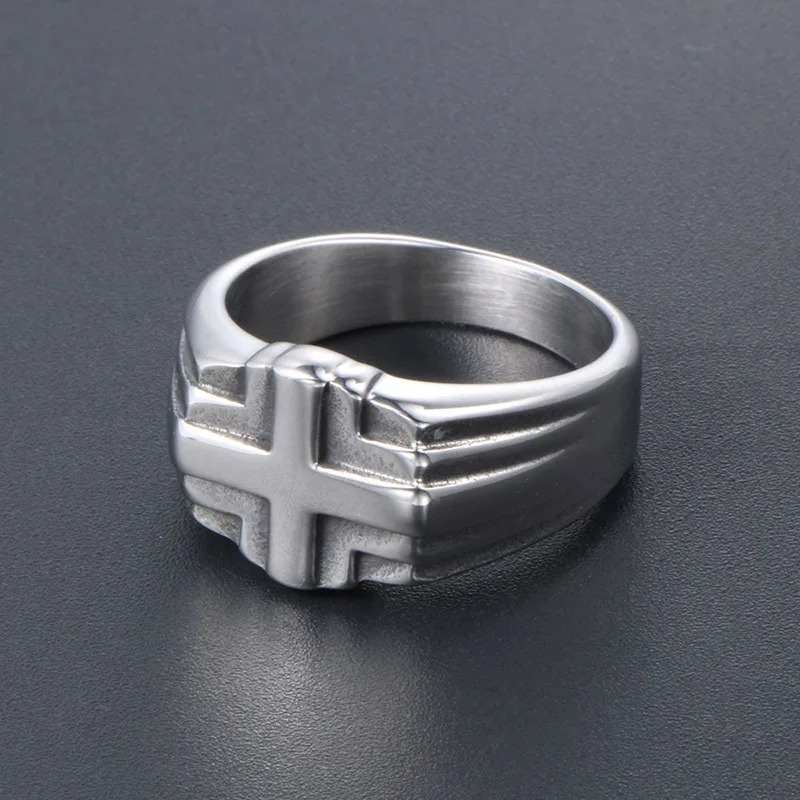 

Minimalist Cross women's ring stainless steel Personality ring men Concise Fashion Jewelry Accessories Finger Rings Gift 2019