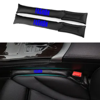 

PU Leather Fashion Logo Car Seat Gap Padding Plug Decoration Leak-Proof Pads Fillers Spacer Pad Seat Gap Slot Plug Stopper 2Pcs