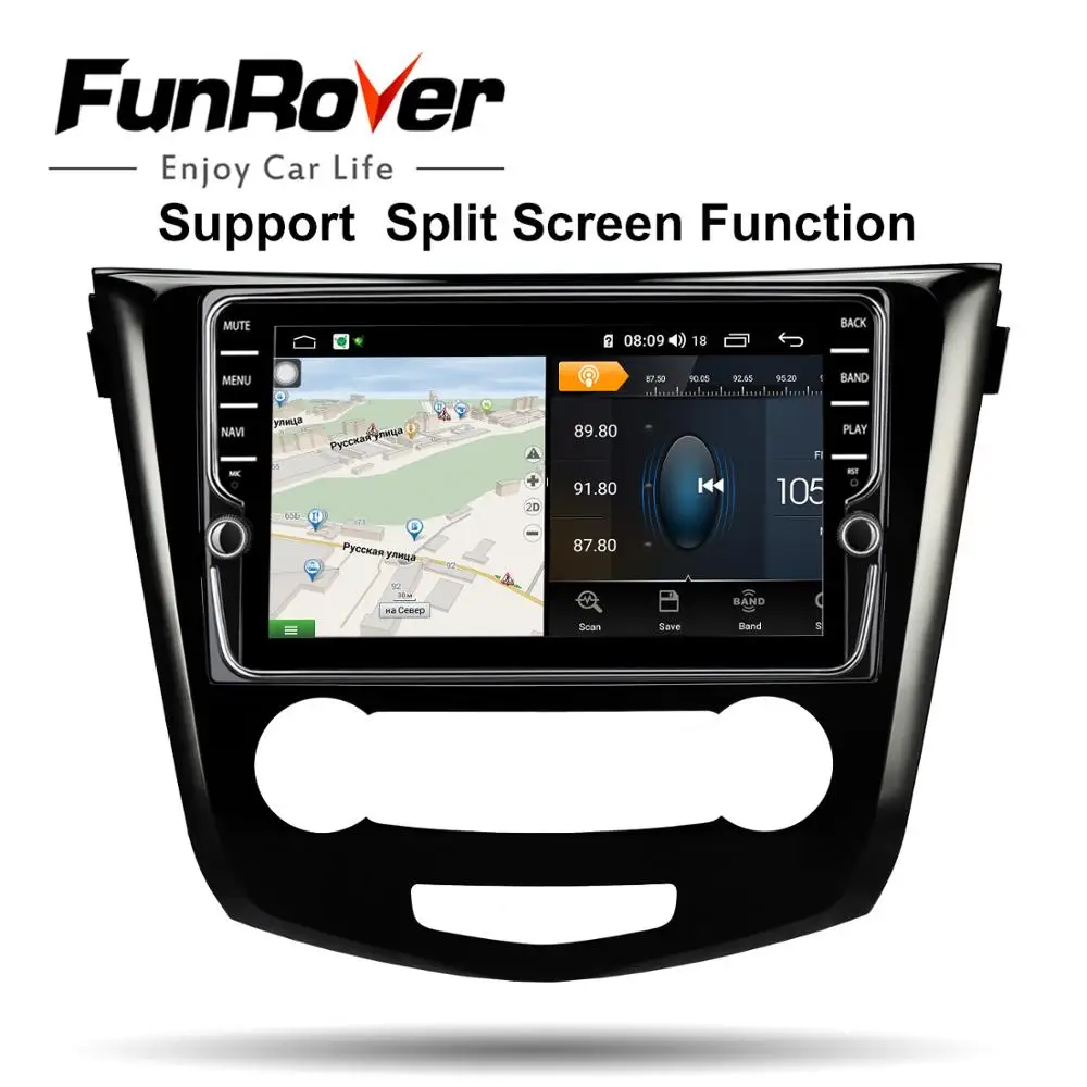 Funrover octa core Android 9.0 Car GPS Radio for Nissan X-Trail Qashqai J10 J11 dvd Multimedia Navigation