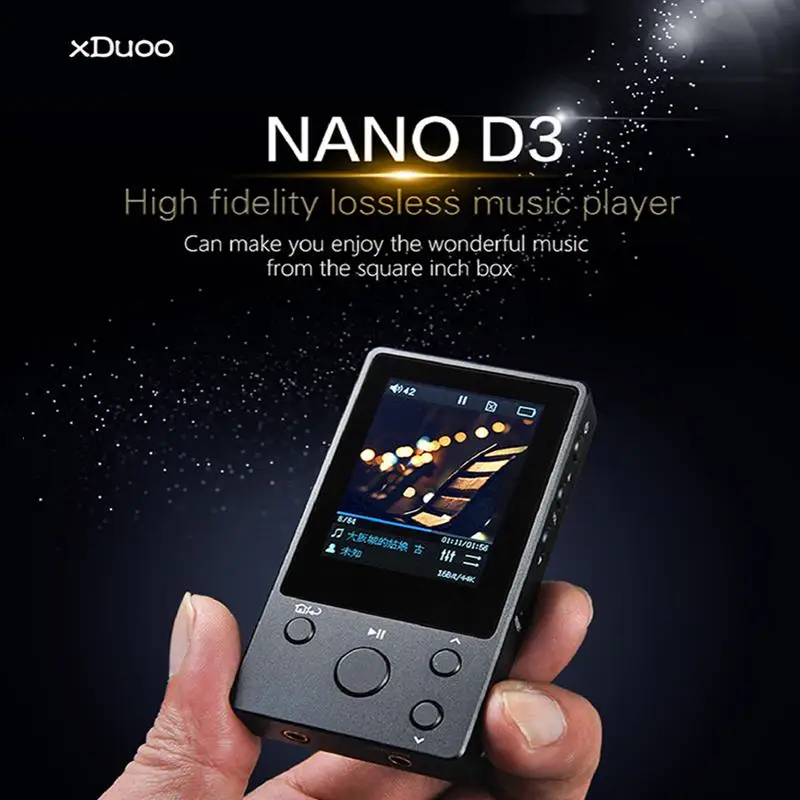 

XDUOO NANO-D3 High Fidelity Lossless Music Player MP3 DSD256 24Bit/192K HD Five sections of EQ IPS Screen 20h Play