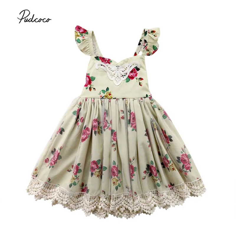 

2019 Brand New Flower Girls Dress Kid Floral Lace Sleeveless Tulle Pageant Wedding Formal Party Tutu Gown Princess Sundress 1-6Y