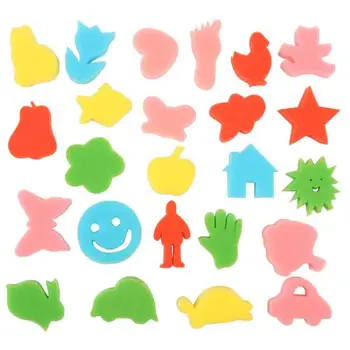 

Cartoon 24pcs/bag Animal Painting Sponge Brushes Children Kids Cute Art DIY Graffiti Paint Brush Children Home Education School