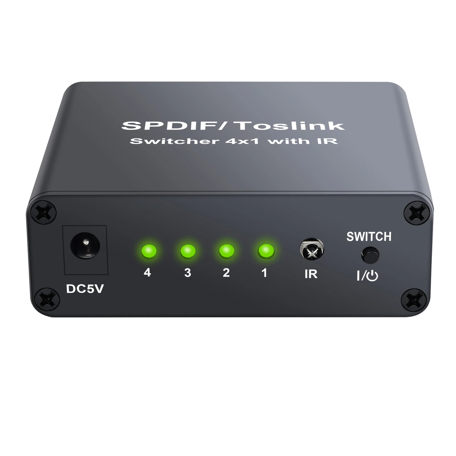 Переключатель LiNKFOR Toslink SPDIF из алюминиевого сплава с 4 портами цифровой оптический