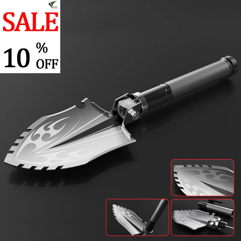 

Zune Lotoo WolfThorn Outdoor Folding Camping Survival Shovel,Military Equipment, For Tactical Backpacking Hiking Car Emergency
