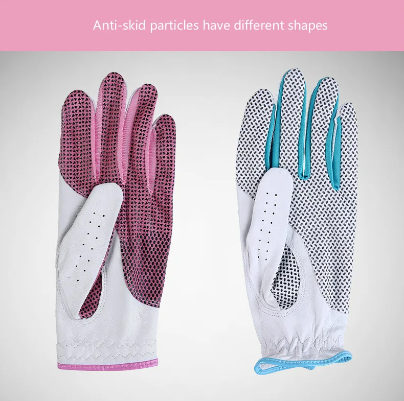1 пара перчатки для гольфа PGM женские из овечьей кожи дышащие Нескользящие износостойкие солнцезащитные спортивные аксессуары для гольфа для женщин розовый/синий