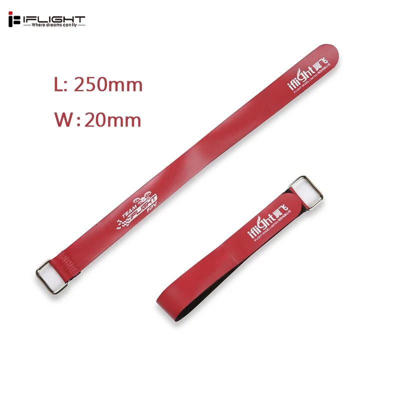 

10Pcs iFlight 10x130mm/20X250mm Battery Strap Metal Buckle Red Black Color for Lipo Battery RC FPV Racing Drone Models Parts