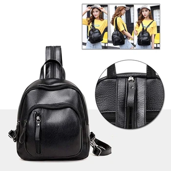 

Mini Backpack, Classic Leather Travel Daypack Shoulder Bag for Women Girls