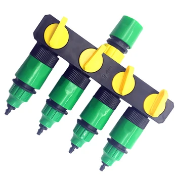 

1 Set (6 Pcs) 4 Way Shunt Water Pipe Connector Water Diverter Drip Garden Irrigation Hose Connector Fitting