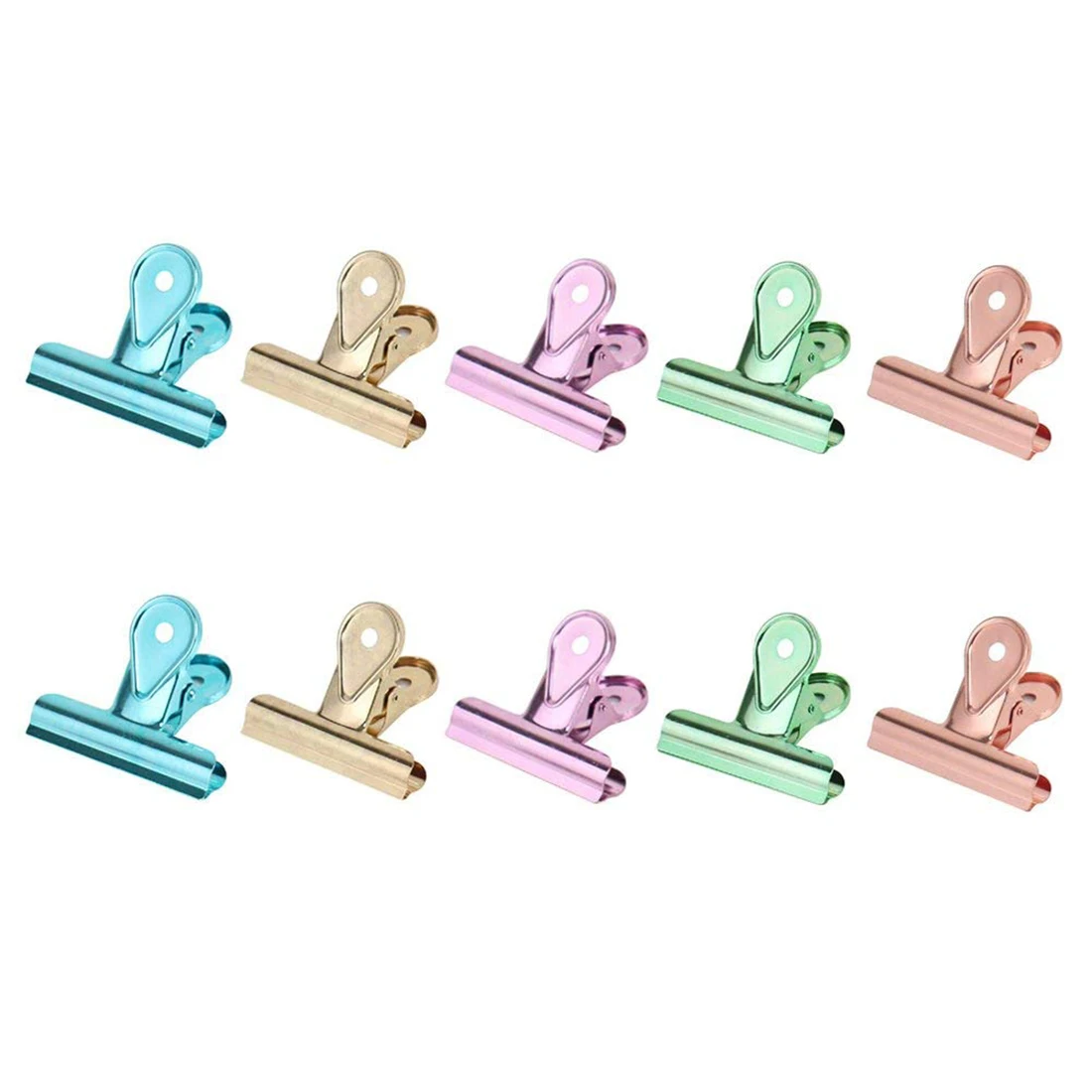 

Bulldog Clips Elastic and Strong Multicolored Color FoldBack Binder Clips Paper Metal Binder Clamps Pack of 10 (50mm)
