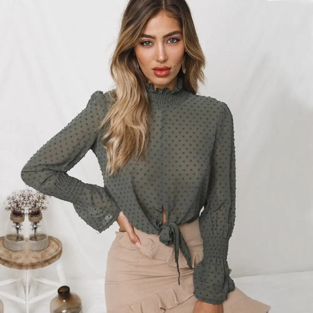 

2019 Fashion New Women's Print Regular Ladies O-Neck Short Casual T-shirt Casual Long Sleeve Bow Tops
