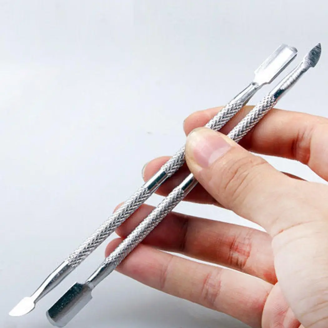 

12 Silver UV Nail Cuticle Polish Manicure Off 4 9inch Stick Scraper 5cm Soak Remover Trimmer Tool Pusher Gel