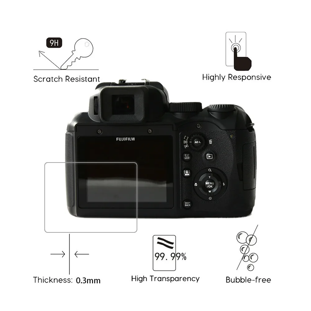 2 упаковки 0 3 мм 2.5D 9H прозрачное закаленное стекло Защита экрана для Fujifilm EXR S205 DSLR