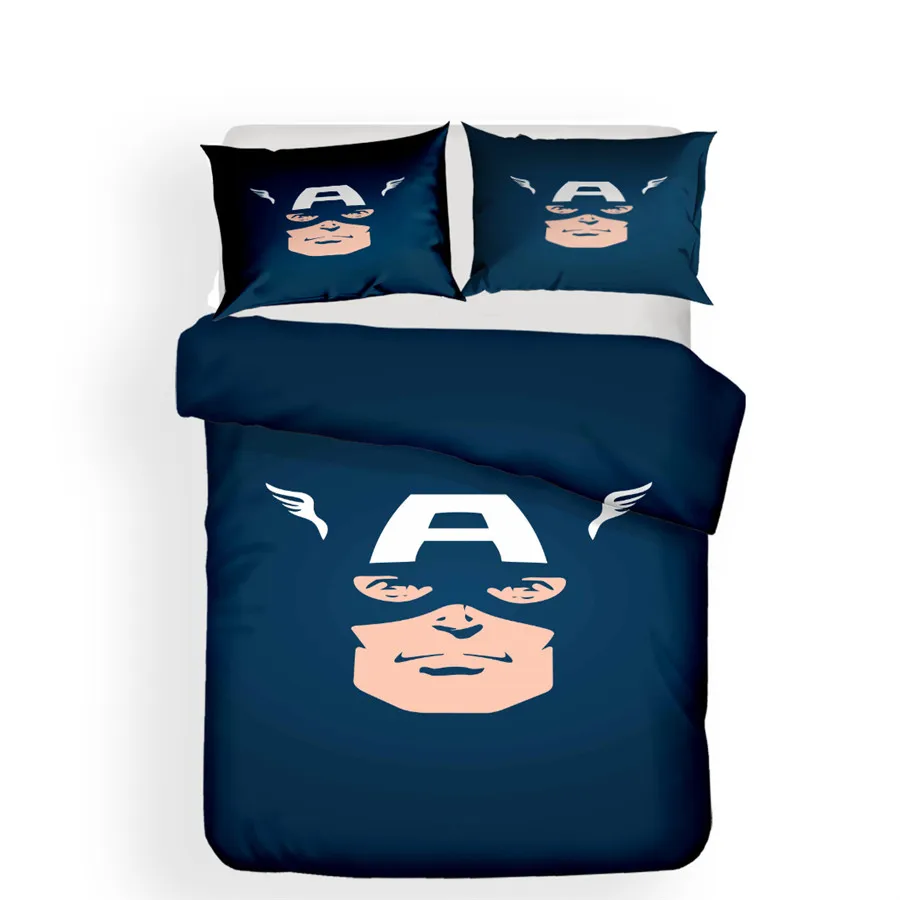 HELENGILI 3D комплект постельного белья Мстители Капитан Америка принт пододеяльник набор постельное белье с наволочкой набор домашнего текстиля# TB-16