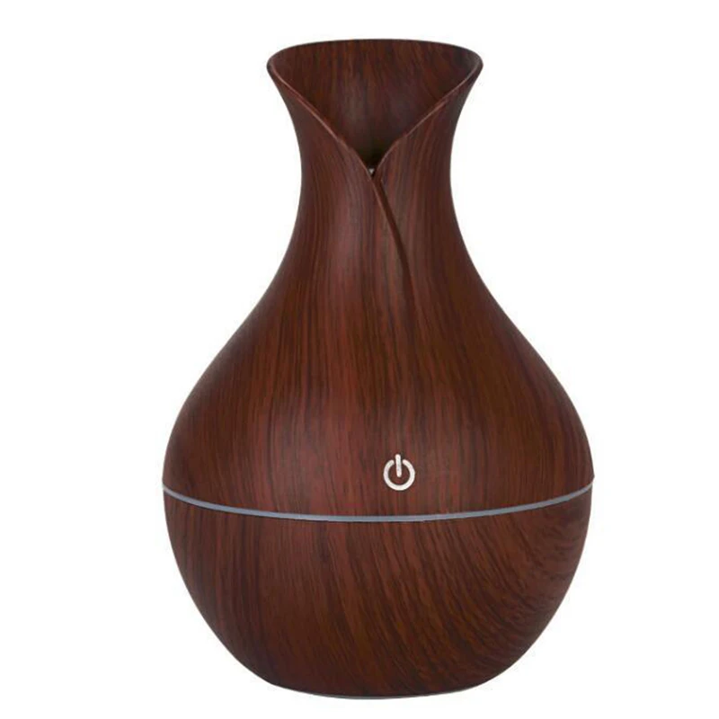 

Essential Humidifier Aroma Oil Diffuser Wood Grain Ultrasonic Wood Air Humidifier Usb Cool Mini Mist Maker Led Lights For Home