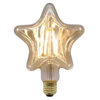 

CLAITE AC220V E27 4W Pentagram Star Non-dimmable LED COB Filament Light Bulb Edison Lamp Indoor Home Decor 360 Degree